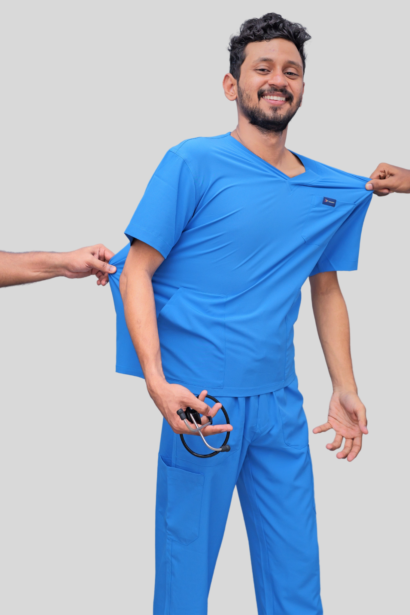 Nova (Stretch) Men's Scrubs - Bright Blue
