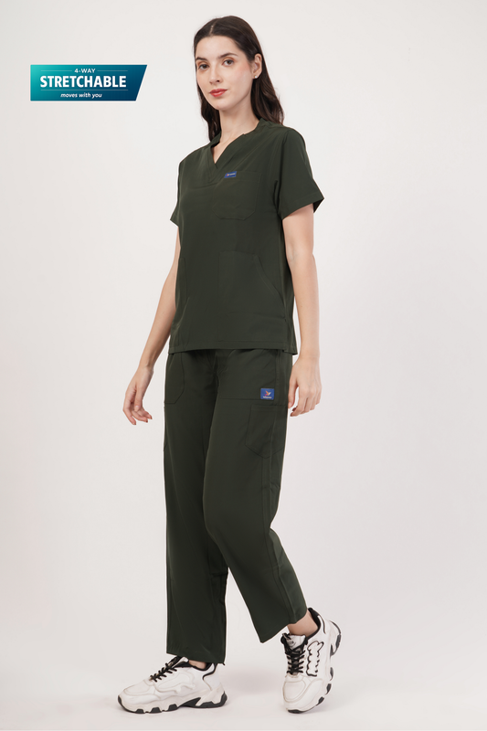 Nova (Stretch) Women's Scrubs - Army Green