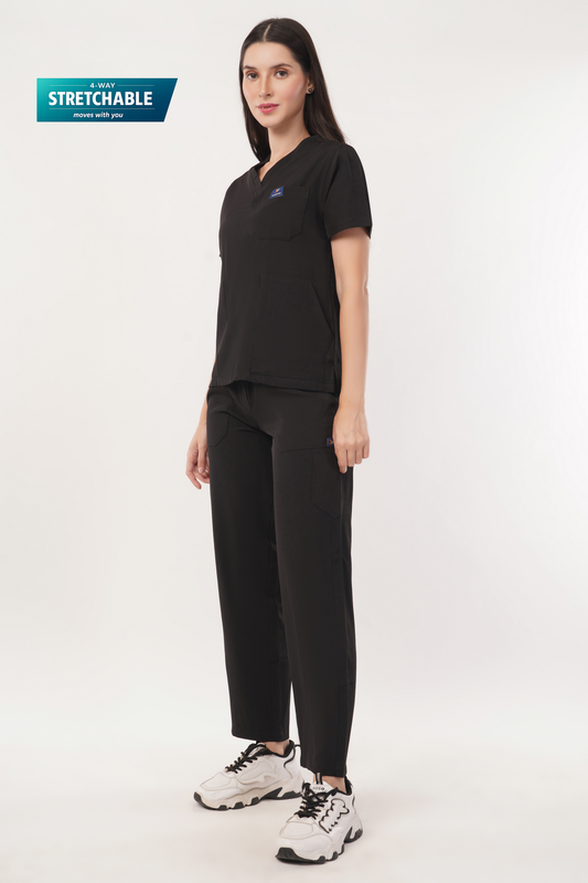 Nova (Stretch) Women's Scrubs -Black
