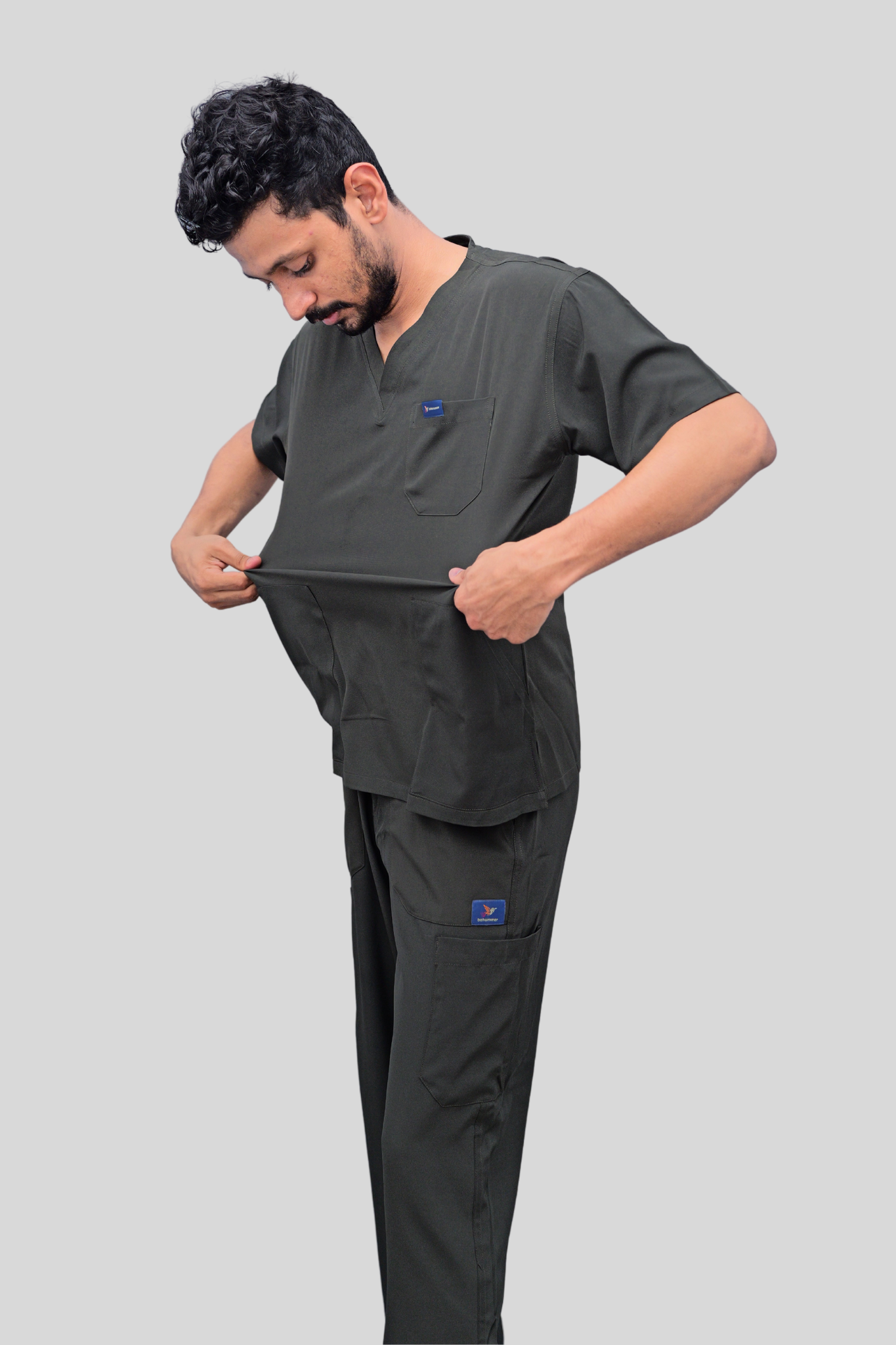Nova (Stretch) Men's Scrubs - Army Green