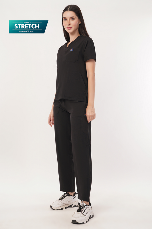 Nova (Stretch) Women's Scrubs -Black