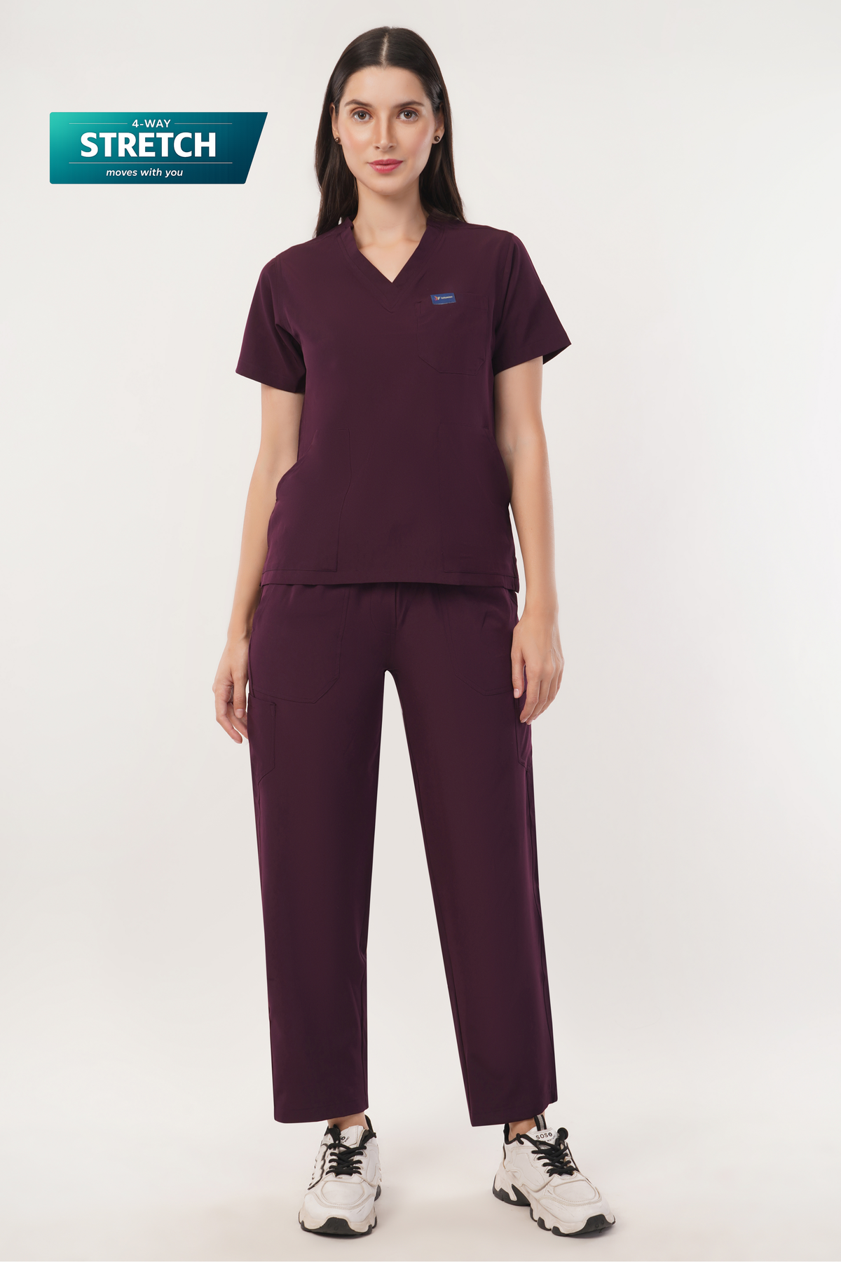 Nova (Stretch) Women's Scrubs Wine Maroon