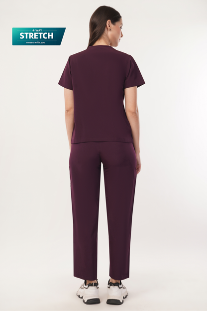 Nova (Stretch) Women's Scrubs Wine Maroon