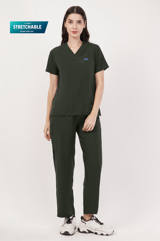 Nova (Stretch) Women's Scrubs - Army Green