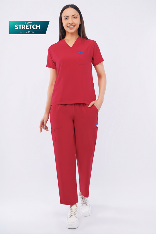 Nova (Stretch) Women's Scrubs - Flame Red