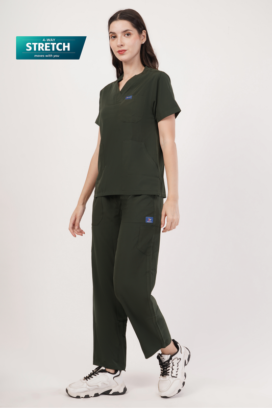 Nova (Stretch) Women's Scrubs - Army Green