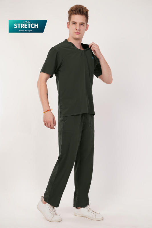 Nova (Stretch) Men's Scrubs - Army Green