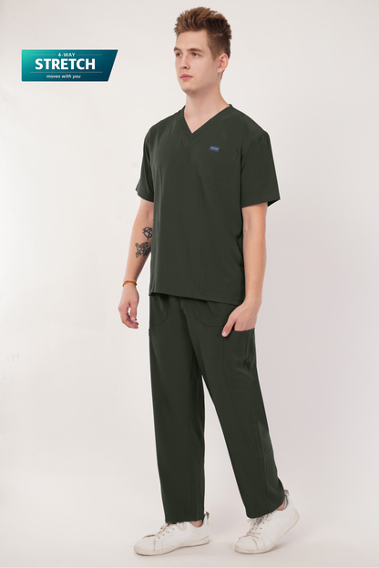 Nova (Stretch) Men's Scrubs - Army Green