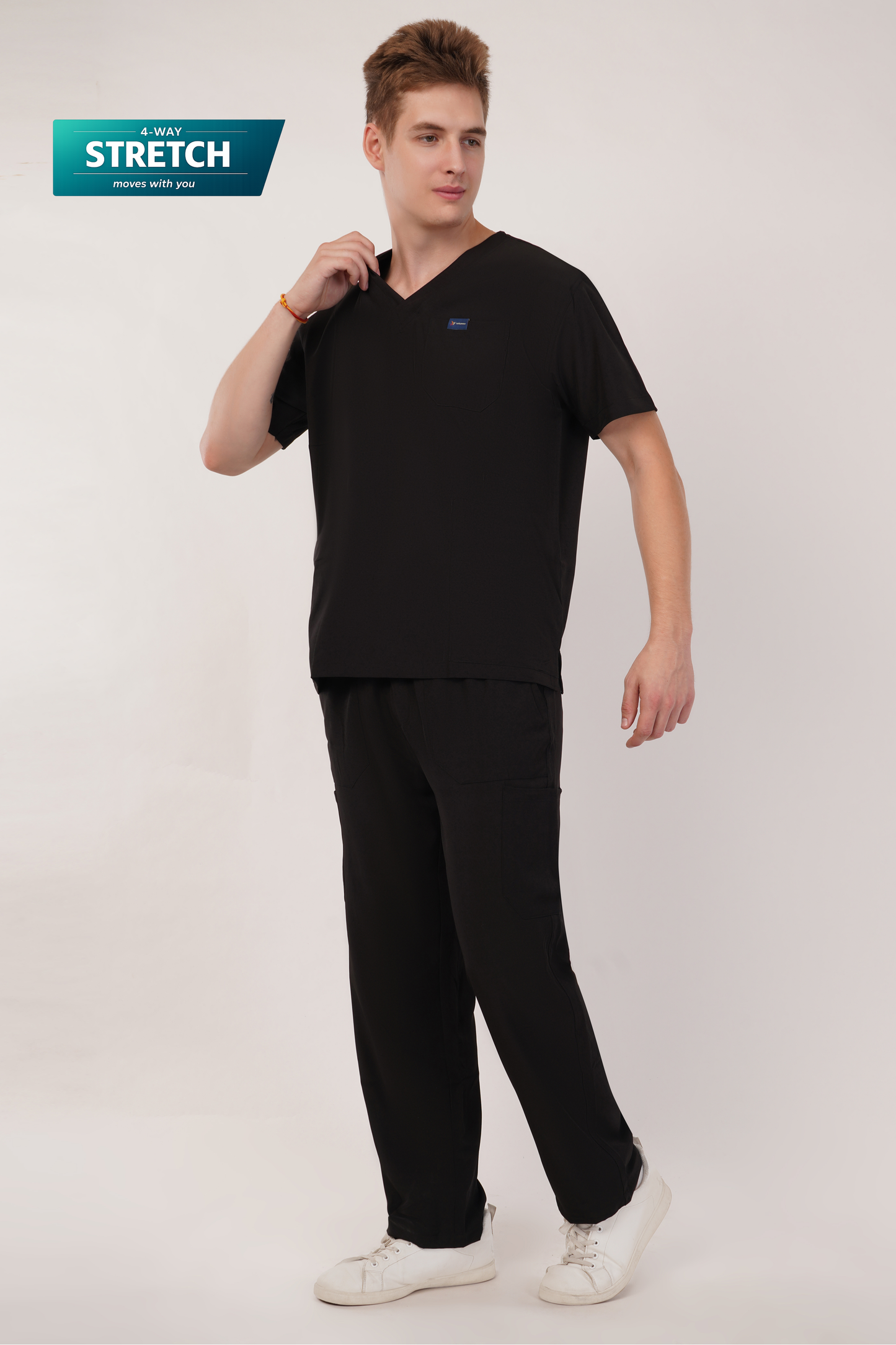 Nova (Stretch) Men's Scrubs Black