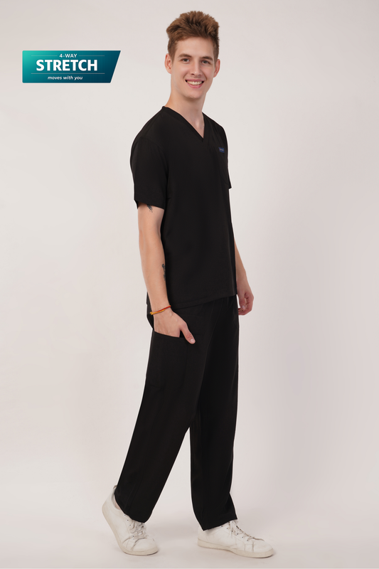 Nova (Stretch) Men's Scrubs Black