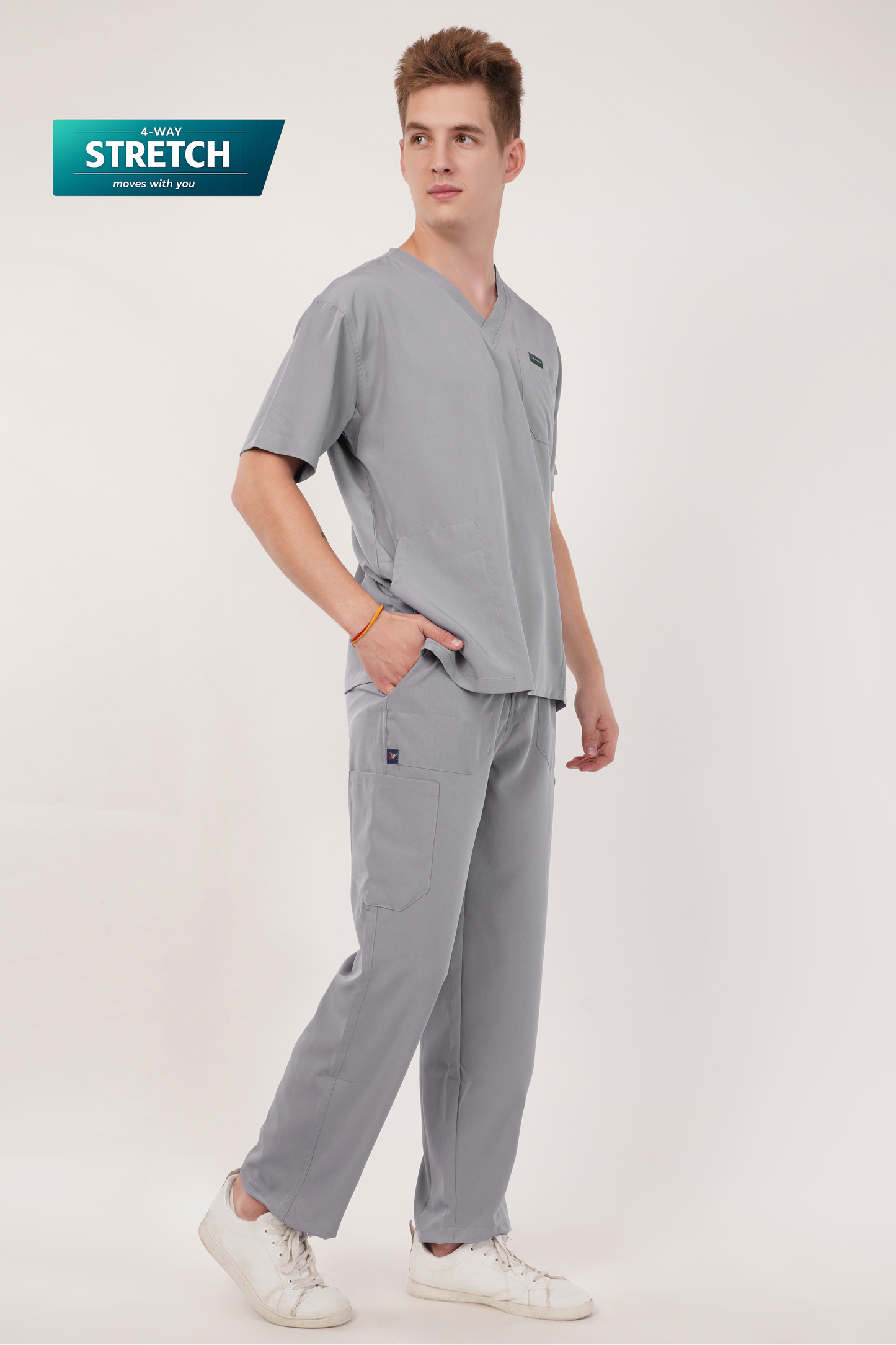 Nova (Stretch) Men's Scrubs Light Gray