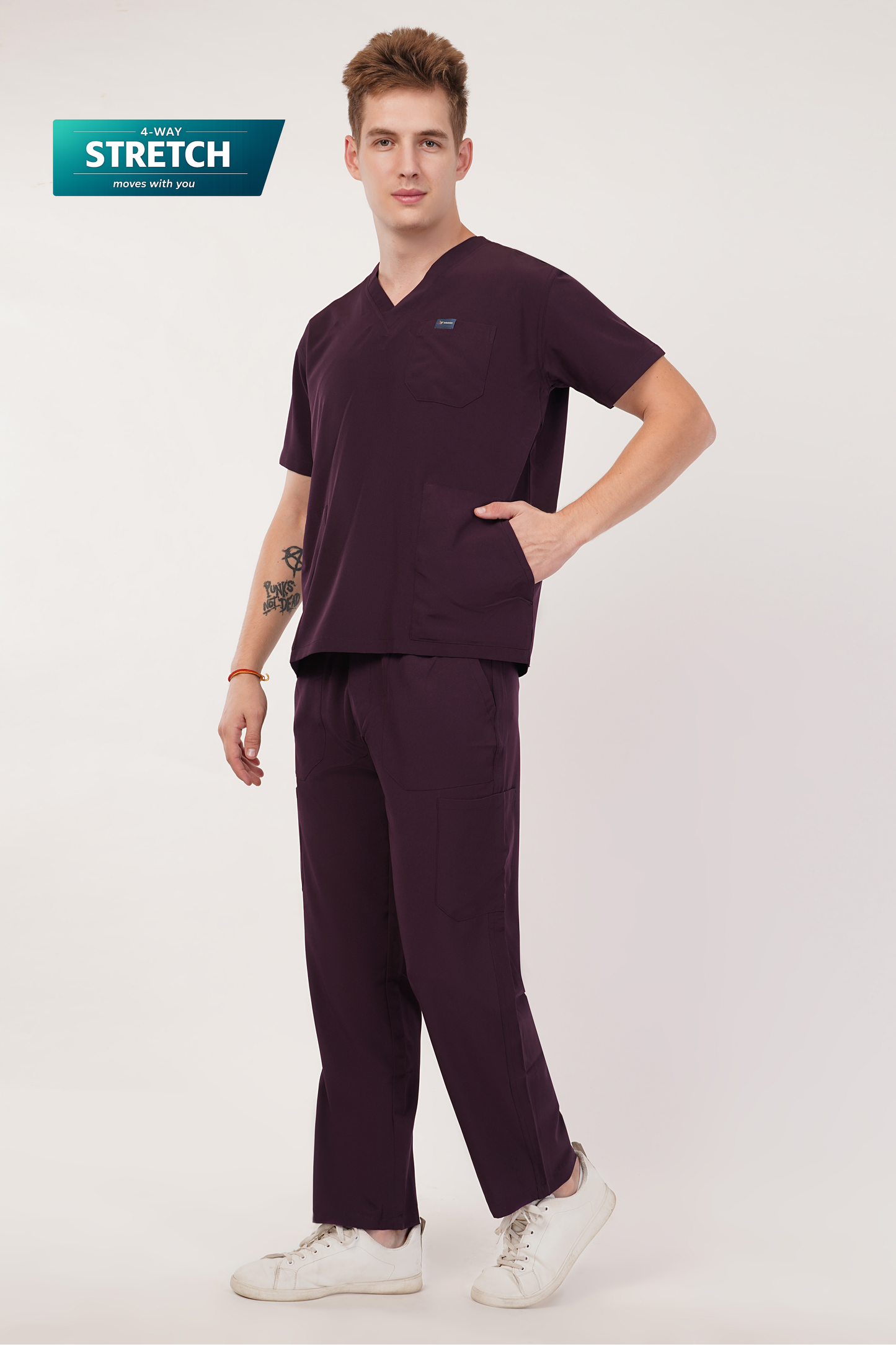 Nova (Stretch) Men's Scrubs Wine