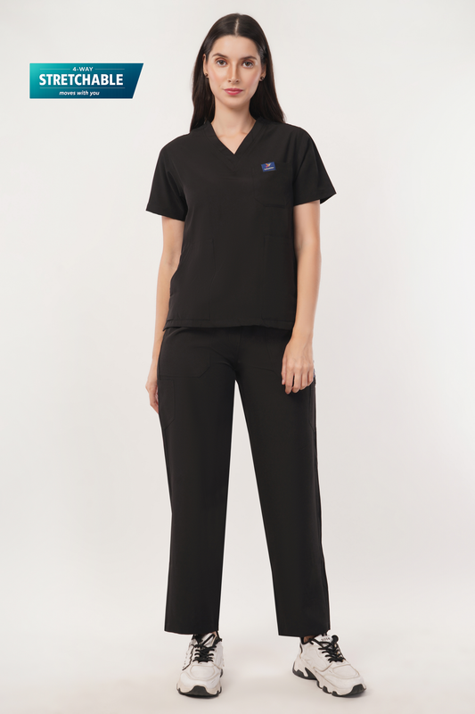 Nova (Stretch) Women's Scrubs -Black