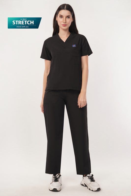 Nova (Stretch) Women's Scrubs -Black