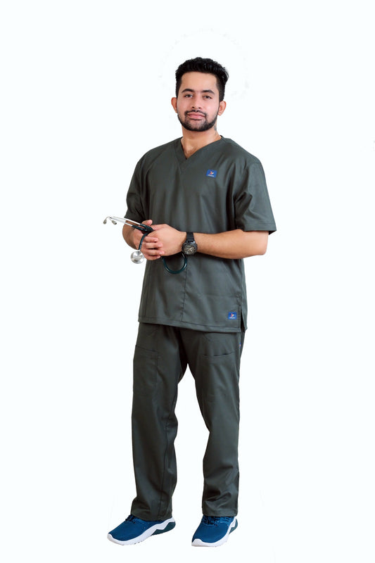 Vintage Men's Scrubs - Army Green