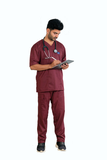 Vintage Men's Scrubs - Maroon