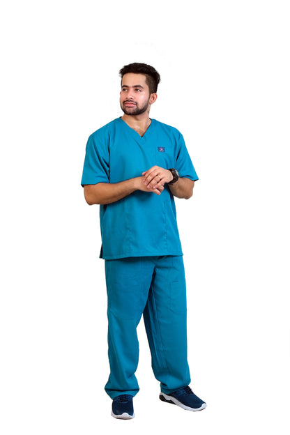 Vintage Men's Scrubs - Teal Blue