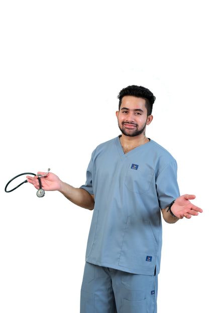 Vintage Men's Scrubs - Light Gray
