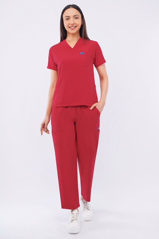 Nova (Stretch) Women's Scrubs - Flame Red