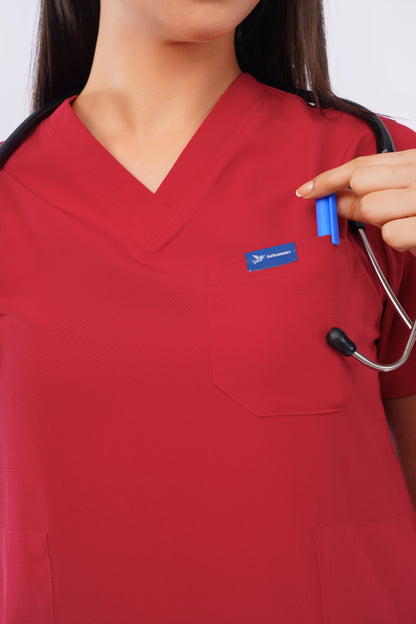 Nova (Stretch) Women's Scrubs - Flame Red