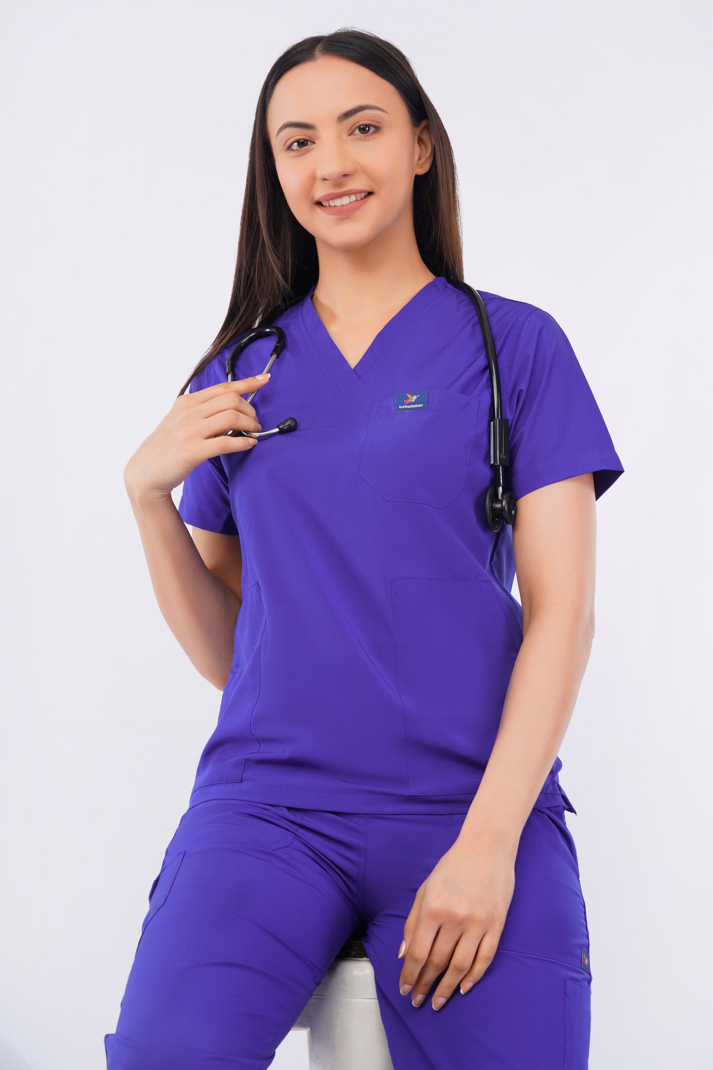 Smart Women's Scrubs - Galaxy Blue