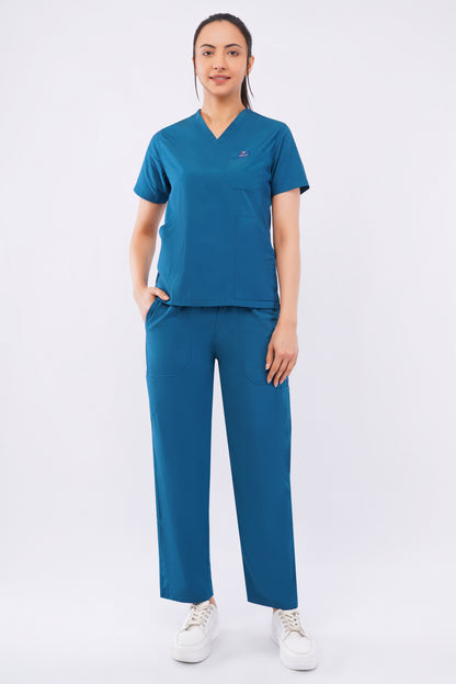 Smart Women's Scrubs - Coral Blue