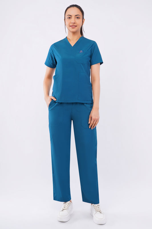 Smart Women's Scrubs - Coral Blue