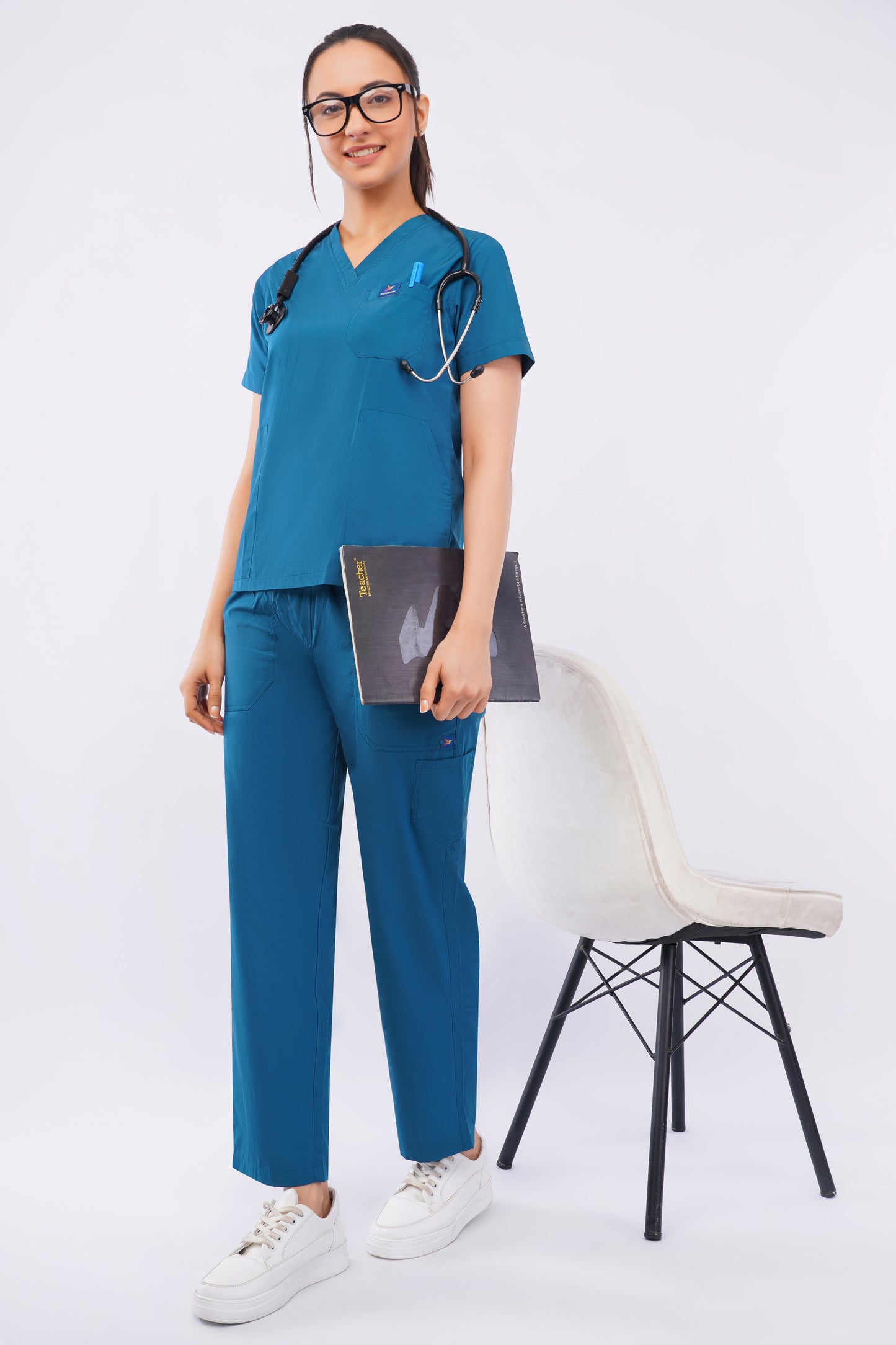 Smart Women's Scrubs - Coral Blue