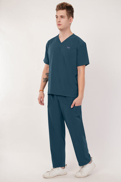 Smart Men's Scrubs - Peacock Blue