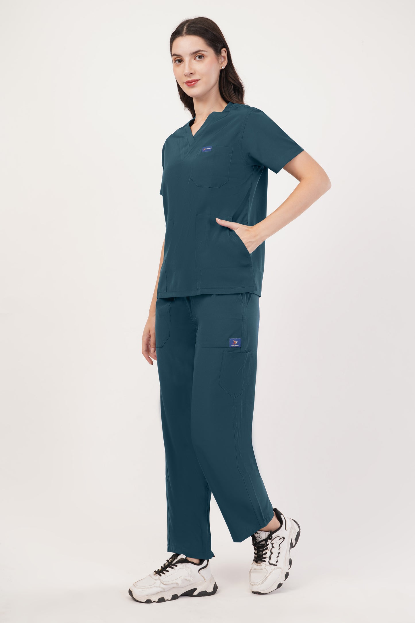 Smart Women's Scrubs - Peacock Blue