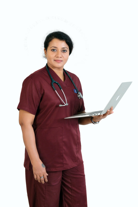 Vintage Women's Scrubs - Maroon