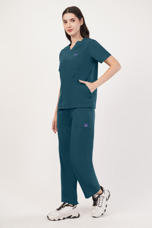 Smart Women's Scrubs - Coral Blue